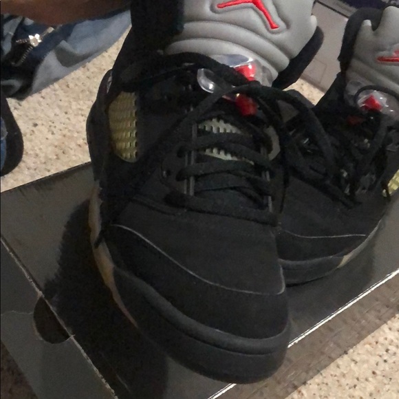 Air jordan 5 retro black metallic silver fire red - Picture 3 of 3